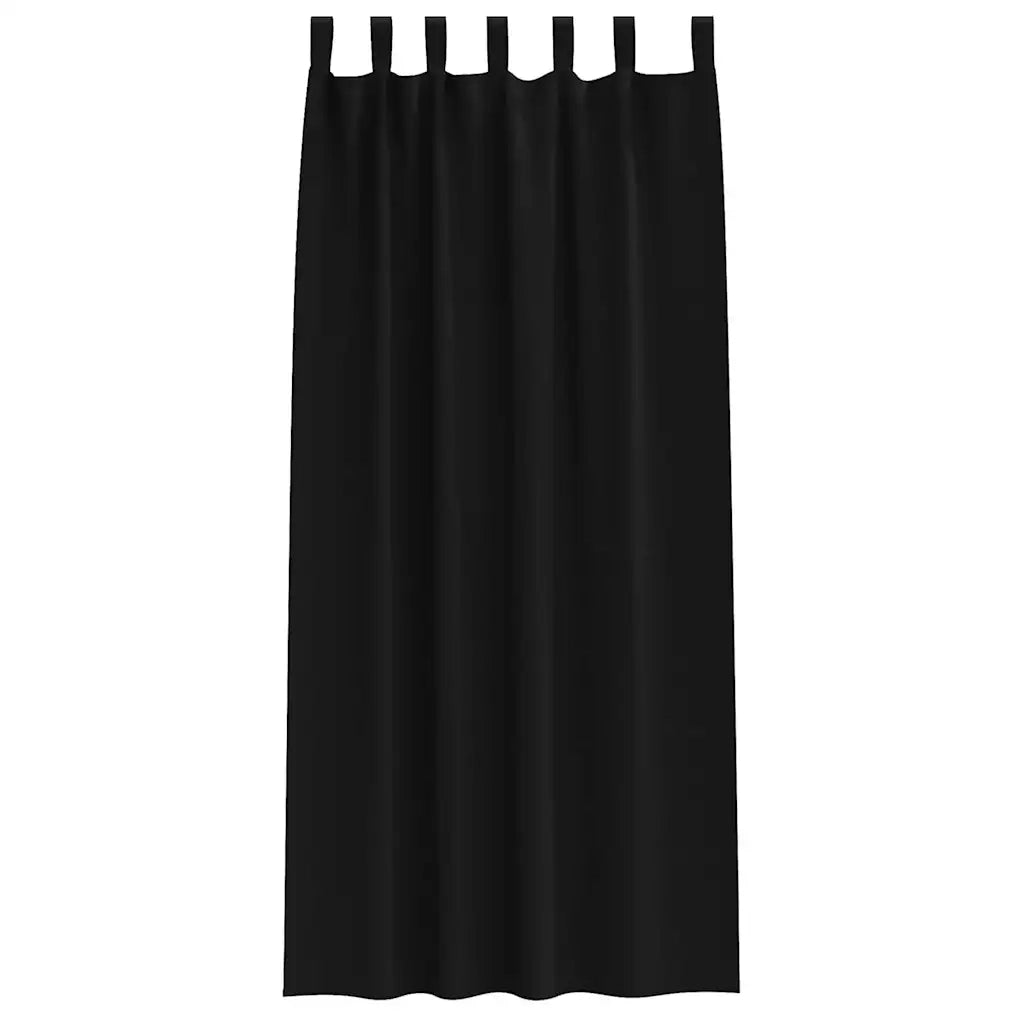 Tende Blackout con Anelli 2 pcs Nero 245 x 140 cm Poliestere 4107541