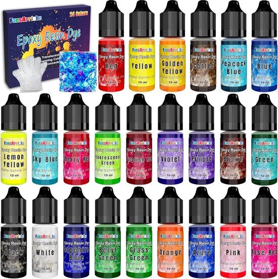Hars Epoxy pigmentato - 24 colori liquido pigmento per gioielli fai da te