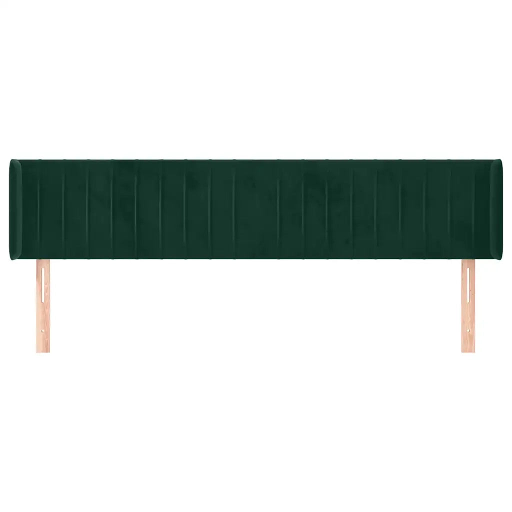 Testiera | Testata ad Orecchio Verde Scuro 163x16x78/88 cm in Velluto