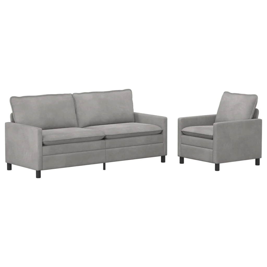 Set di divani 2 pcs Grigio Chiaro 196 x 81 x 87,5 cm Velluto 3417109