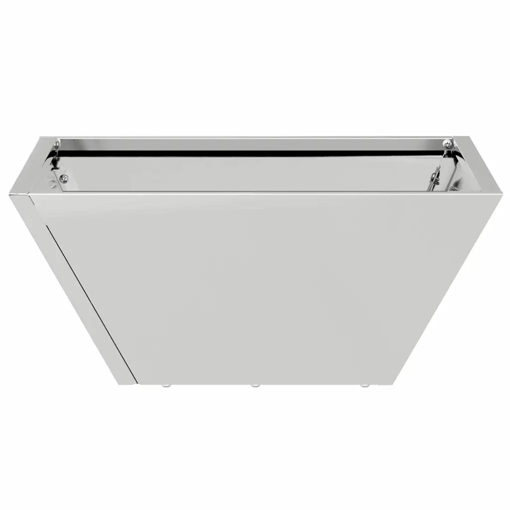 Fioriera trapezoidale moderna per terrazzo 35 x 35 x 15 cm in acciaio zincato argento 02_0052364