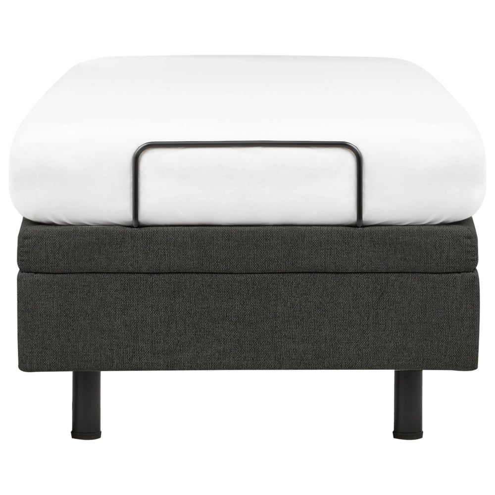 Letto singolo tessuto grigio scuro regolabile elettronicamente con telecomando senza testiera 80x200 cm stile moderno