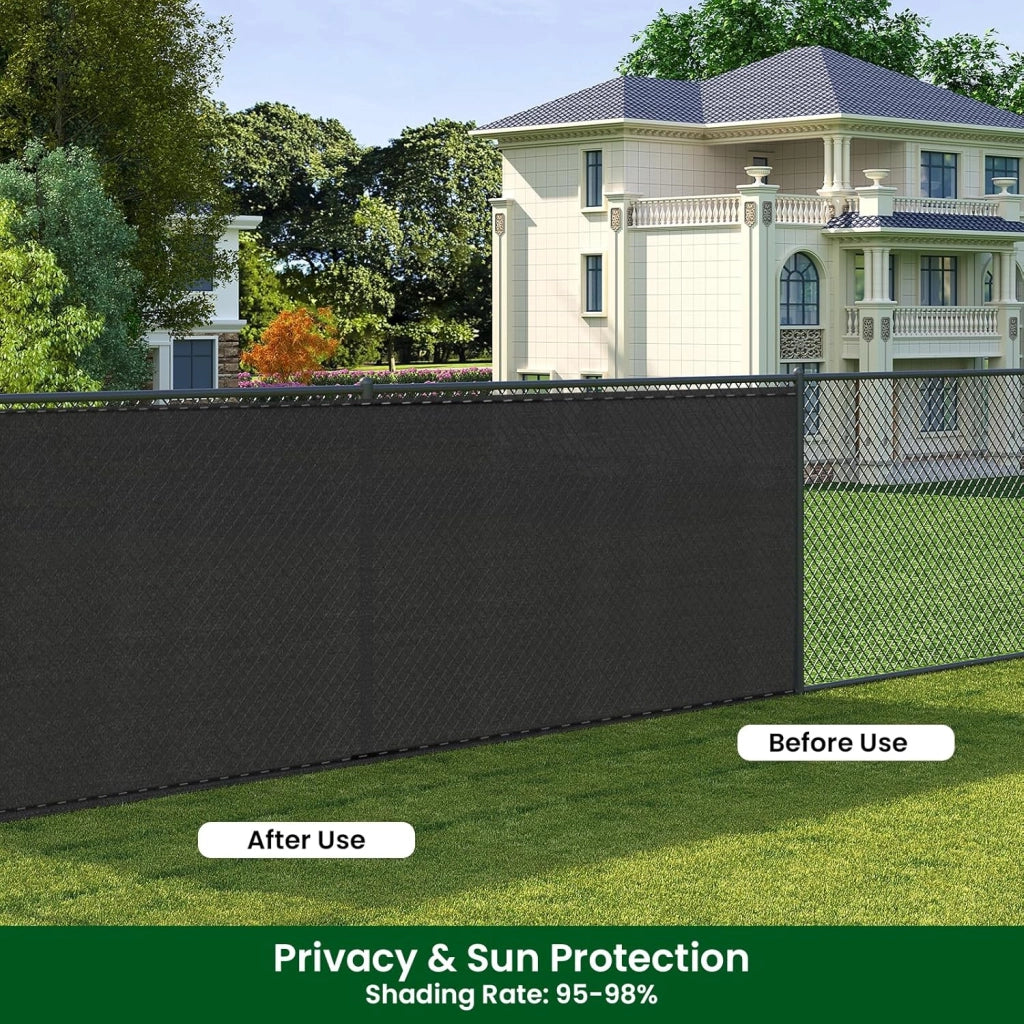WOLTU Rete Ombreggiante 1x20 m HDPE 280g/m², Frangivista per Recinzione Giardino, Telo Frangivento da Esterno, con Occhielli e Fascette, Resistente alle Intemperie, per Balcone, Antracite