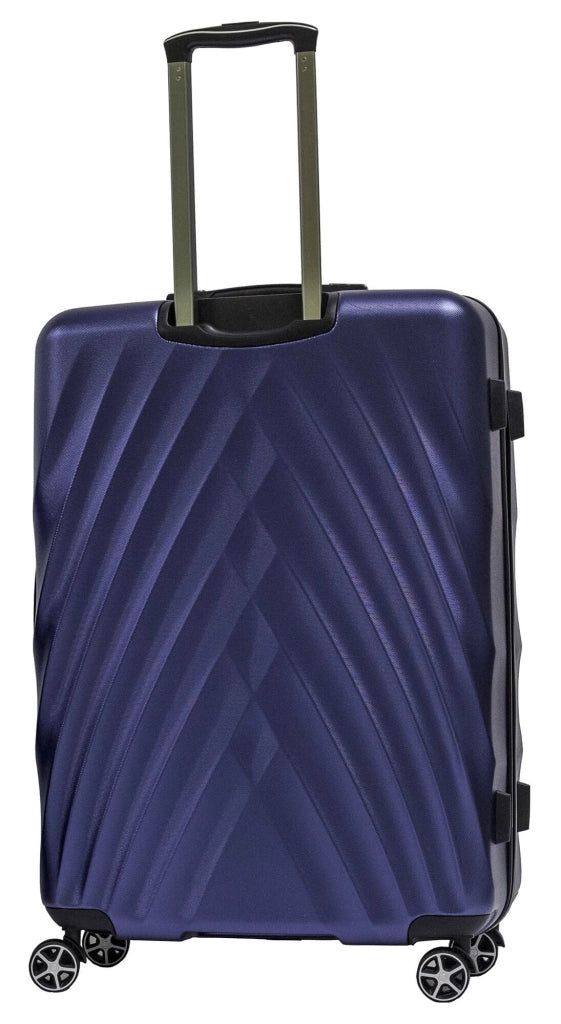 Set 3 Valigie Trolley Rigide in PET 4 Ruote TSA Ravizzoni Diamante Blu