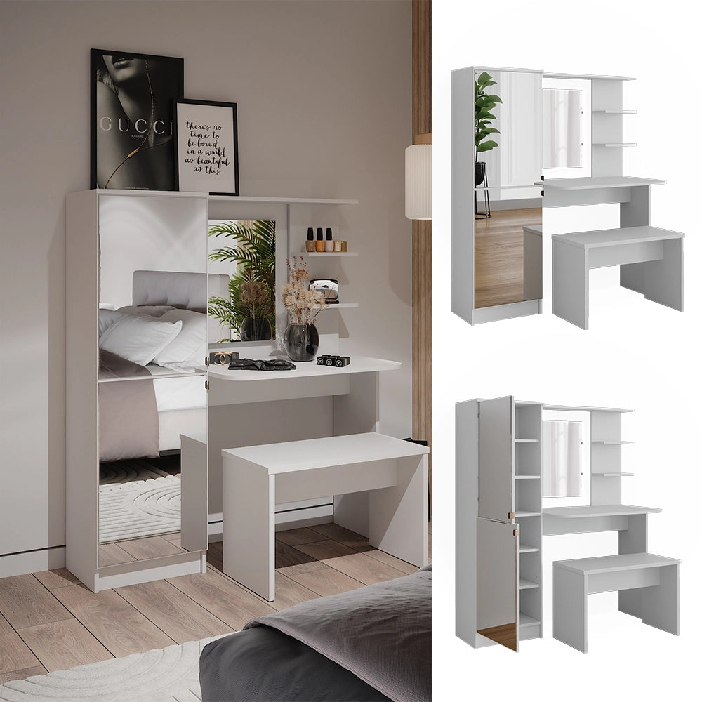 Vicco Tavolo da toilette Bianco 123 x 141.2 cm con panca