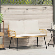 panca da giardino  naturale 114x64x78 cm in polyrattan