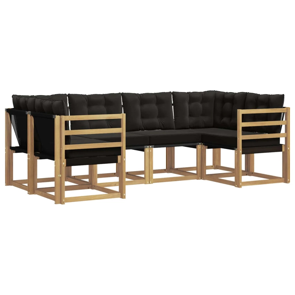 Set di divani da esterno 6 pz Bianco e Nero 3389802
