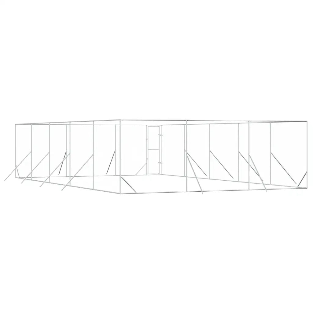 Cuccia per Cani da Esterno Argento 6x10x2 m in Acciaio Zincato 3190461