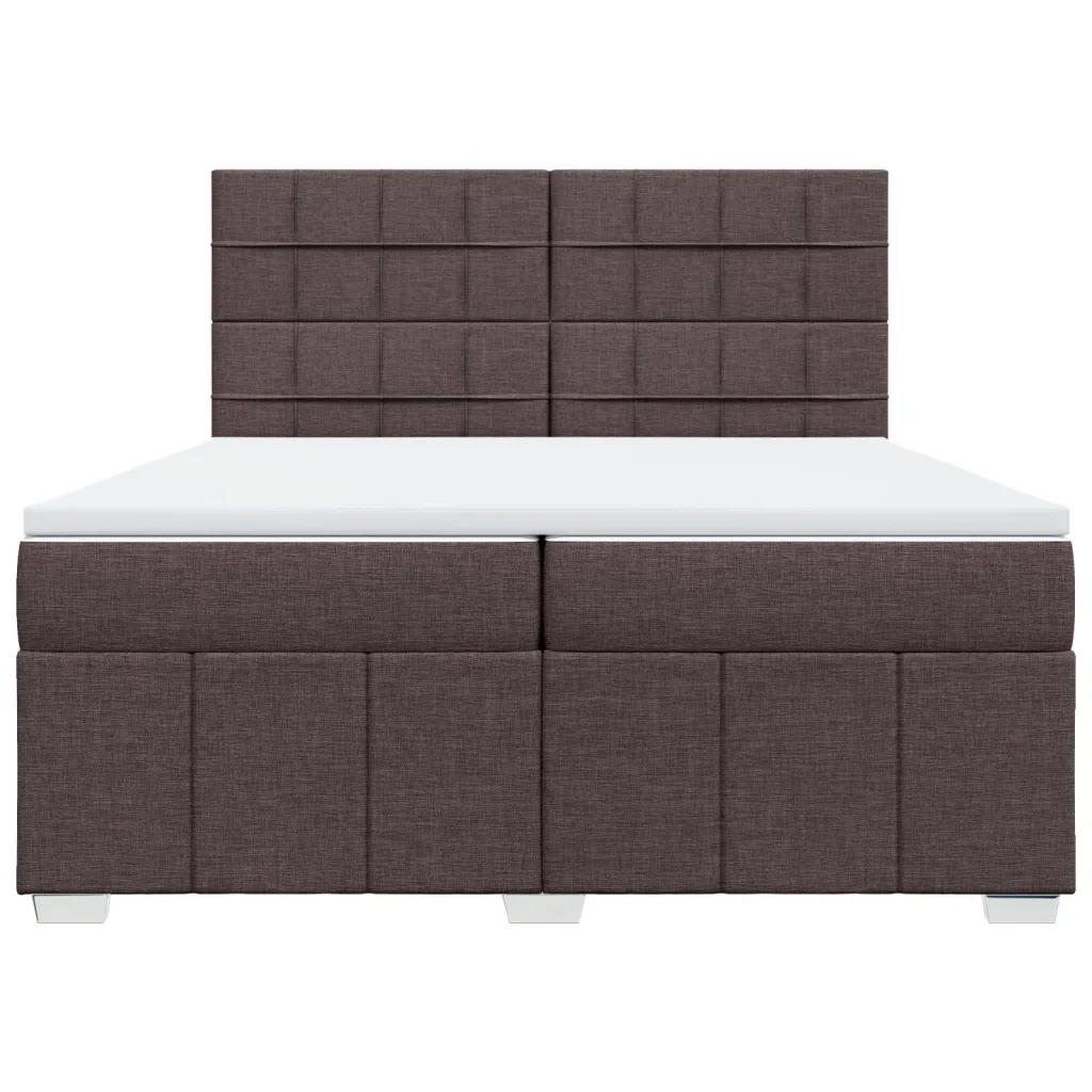 Giroletto a Molle con Materasso Marrone Scuro 200x200cm Tessuto 3291778