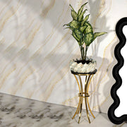 Datenoda, Tavolino da Salotto Forma Rotondo, 40x40x81h cm oro