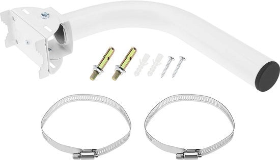 Beugello esterno WiFi 250mmx160mm a metallo Piattaforma di rete wireless all'aperto Montaggio resistente alle intemperie per antenne su zoccolo Bianco