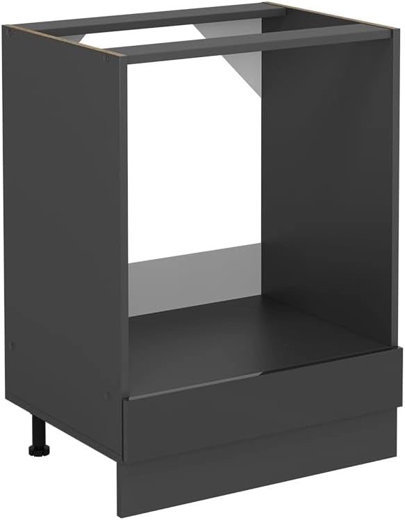 Mobile per forno da incasso R-Line, Antracite lucido, 60 cm senza piano di lavoro, per la libera combinazione all'interno di sistemi cucina modulari