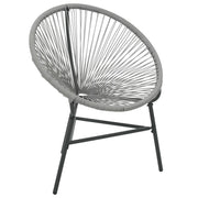 Sedia Acapulco da Giardino | Sedie da Esterno in Polyrattan Grigia