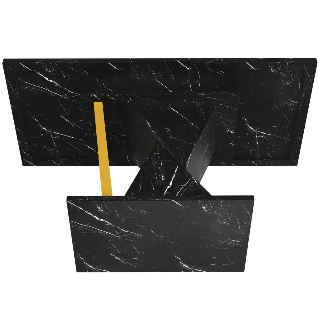 Tavolo da pranzo estensibile 110-140x80x76 cm; MDF e metallo nero