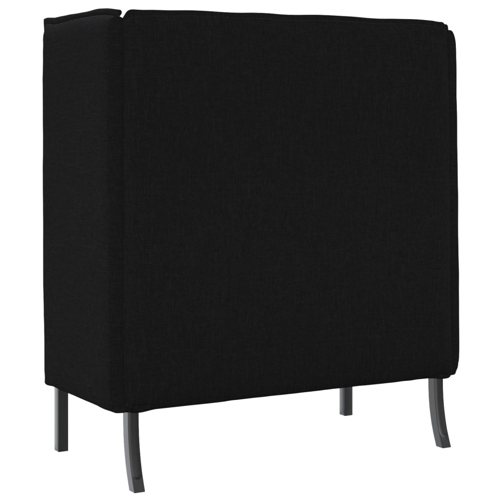 Divano Alto Nero 109x56x121 cm Tessuto