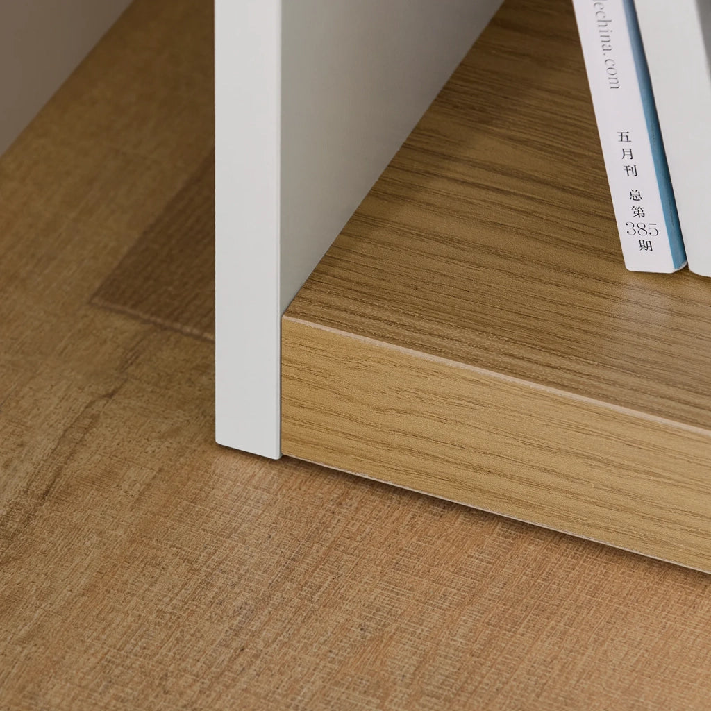 Tavolino laterale Comodino con cassetto Bianco-Naturale 30x35x55cm FBT137-W