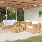 Set Divani da Giardino 5 pz con Cuscini Legno Massello di Teak 3100869