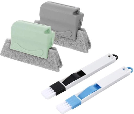 Kit di pulizia per inferriata 4 pezzi - 2 in 1 spazzola per pulire e spazzolino per ferri - set di pulizia per inferriata - pulizia igienica - facile manutenzione - conservazione compatta - set di pulizia per inferriata