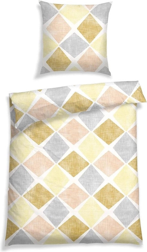 Set di coperte per letto - 100% cotone rinforzato - Set di lenzuola per letto 135 x 200 cm e cuscino 80 x 80 cm - Eileen