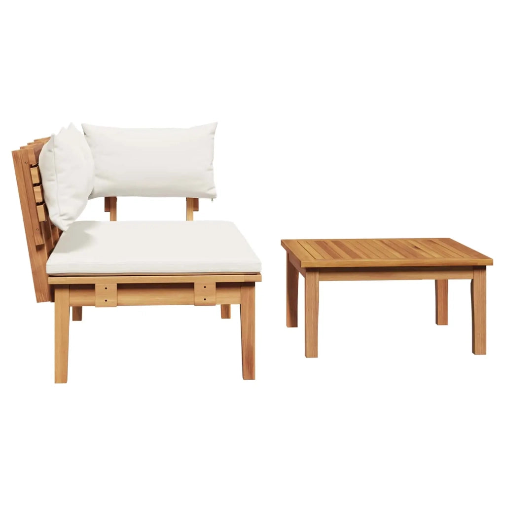Set Panchina e Tavolo da Giardino 2 pcs Crema e Marrone 42006397