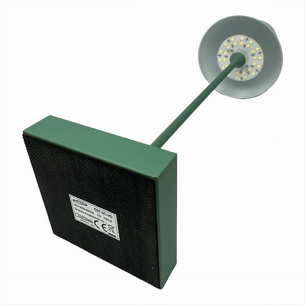 Trade Shop - Lampada Tavolo Ricaricabile Usb 10 Watt 3 Colorazione Di Luce Vari Colori D27-3c - Verde