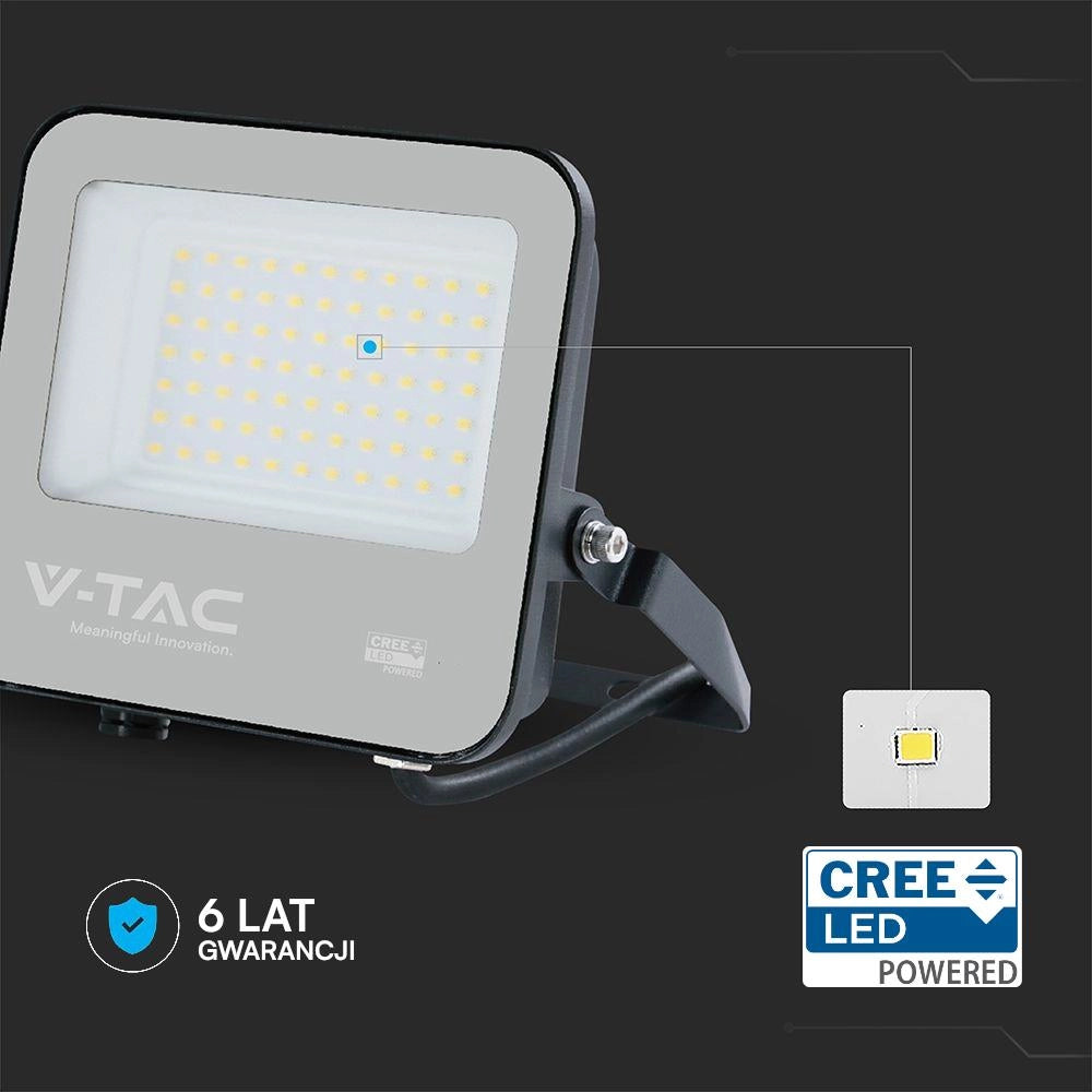 Faro LED CREE 50W 6750lm 4000K IP65 nero V-TAC VT-4455