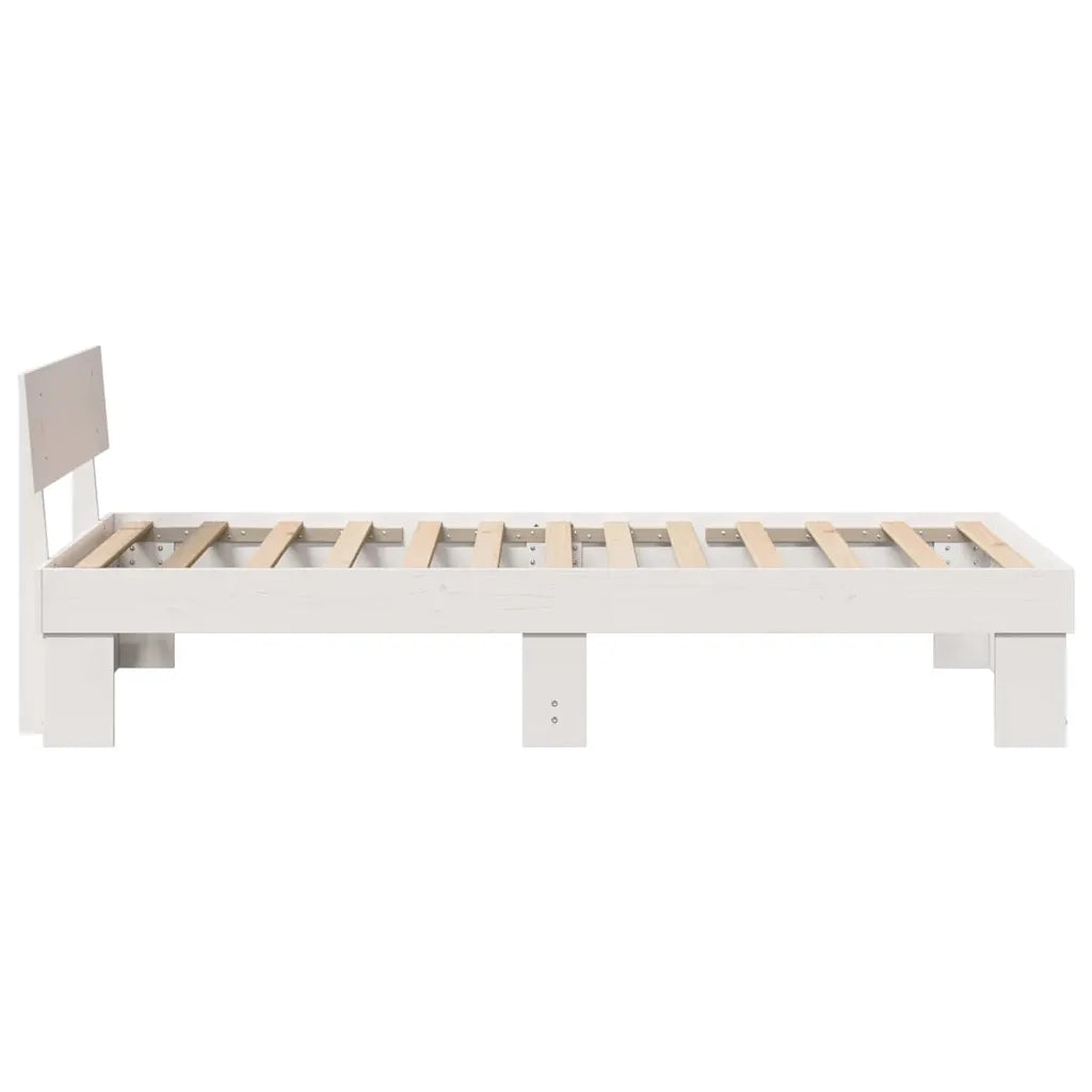 Struttura del letto Bianco 75 x 190 cm Pino massello 872594