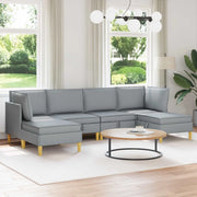 Set di mobili per il soggiorno 6 pcs Grigio Chiaro Tessuto 3413677