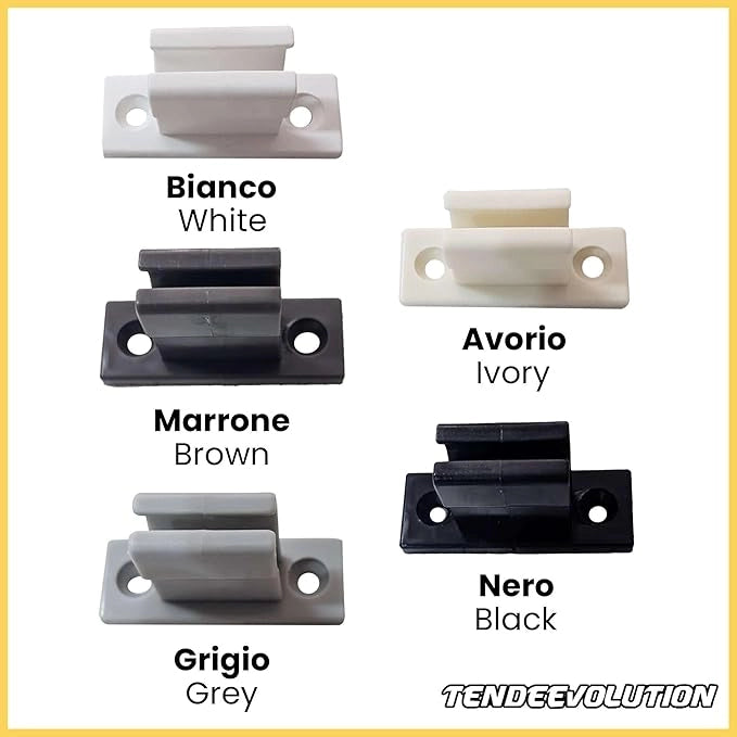 Ferma Asta in Plastica Nero per Tende da Sole - Supporto per Ancoraggio a Muro