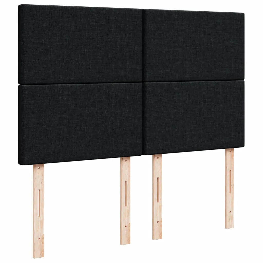 Giroletto a Molle con Materasso Nero 140x190 cm in Velluto