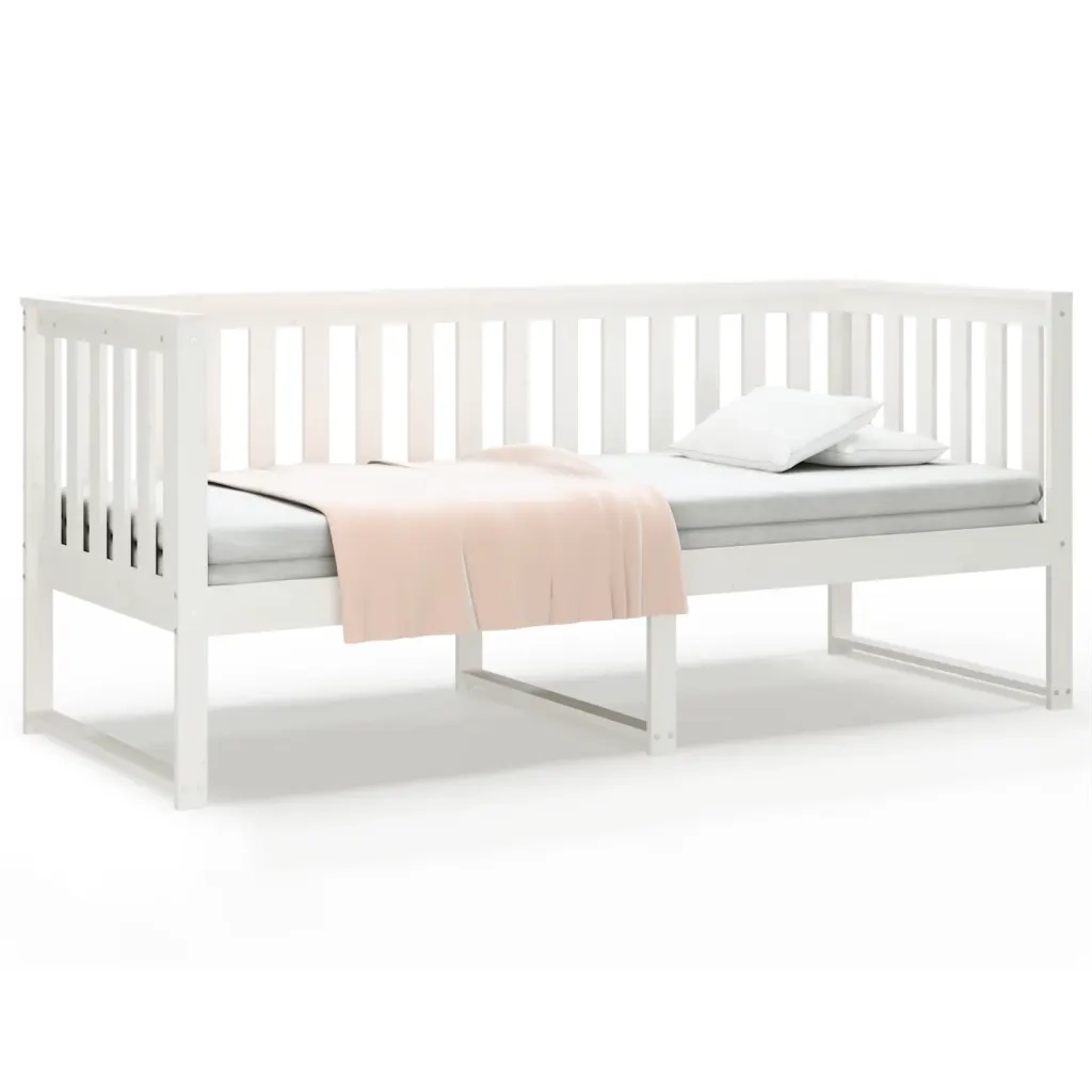 Dormeuse senza Materasso Bianco 75x190 cm in Legno di Pino