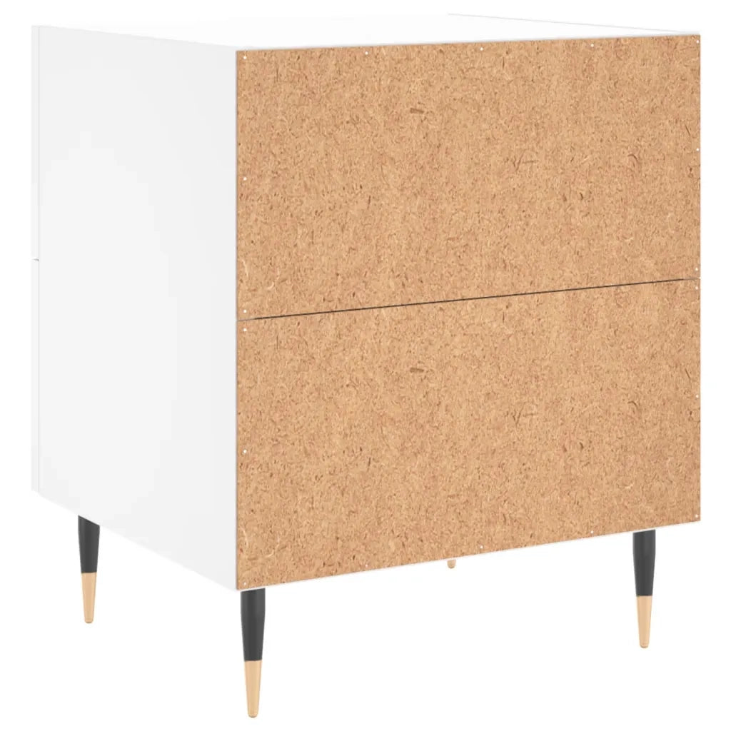 Comodini 2 pz-Set di 2 Tavolino da notte Bianchi 40x35x47,5 cm in Legno Multistrato 260423