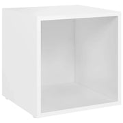 Mobile TV da terra dal design moderno con vano portaoggetti 37 x 35 x 37 cm legno composito bianco 02_0047855