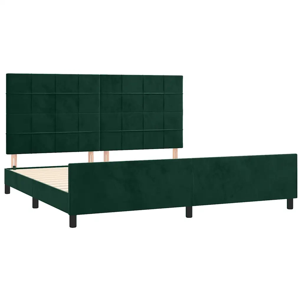 Giroletto senza Materasso Verde Scuro 200x200 cm in Velluto 3125778