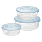 CONTENITORE TONDO IN PLASTICA SET 'FRIGO BOX' coperchio acqua trasparente  - TONTARELLI