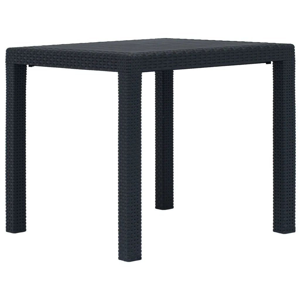 Set Pranzo da Giardino 5 pz in Plastica Antracite Stile Rattan cod mxl 37739