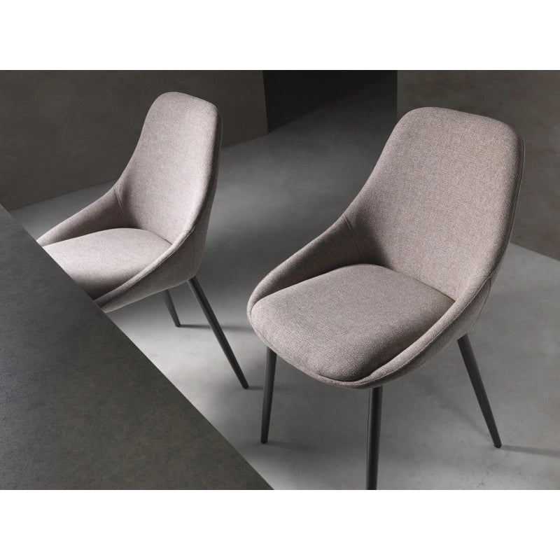 Sedia in tessuto easy-clean Gambe in metallo verniciato Kira 51cm X 59cm H 85cm Stones
