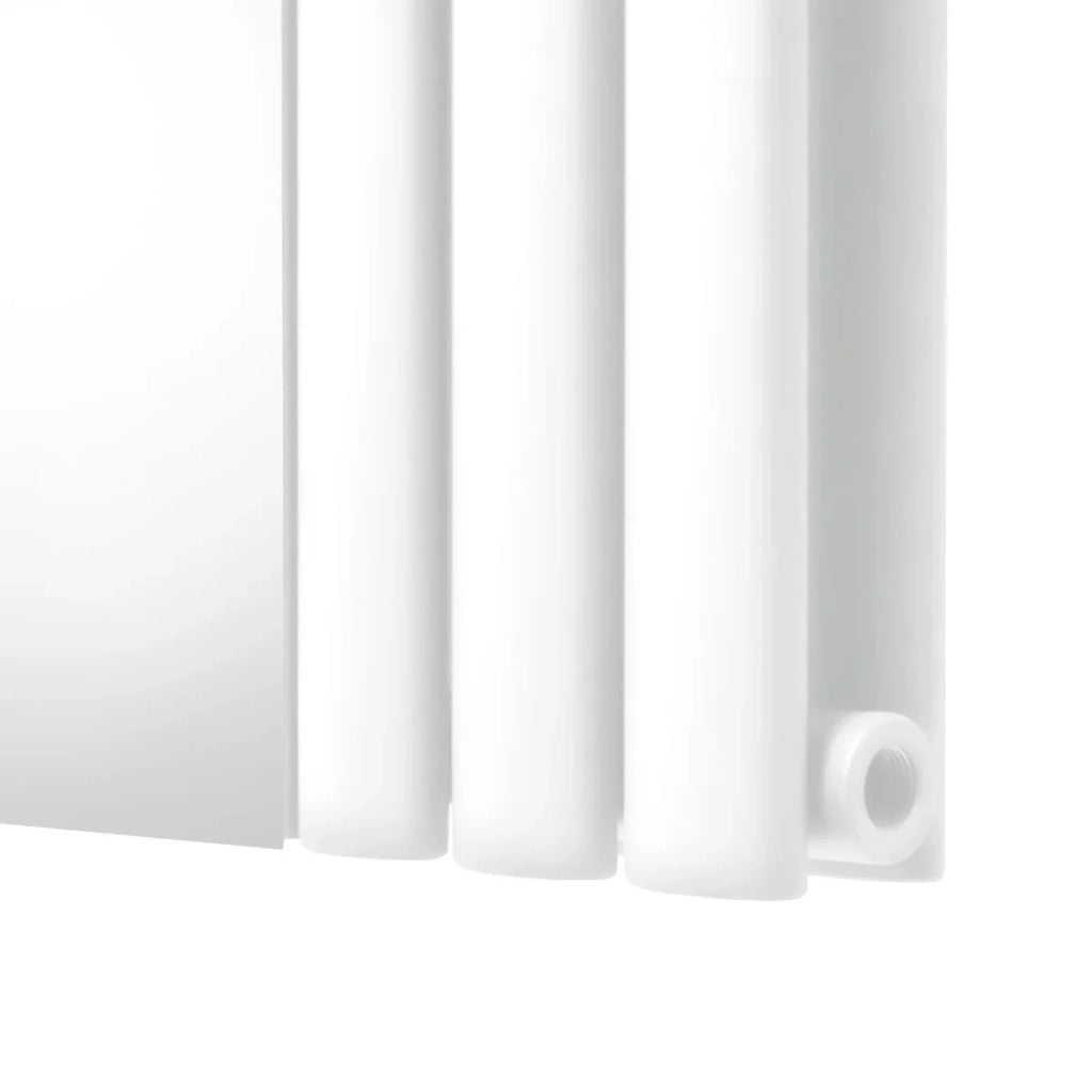 Radiatore Ovale a Specchio a Doppia Colonna Verticale Bianco 1800mm x 380mm
