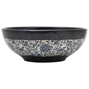 Lavabo da Appoggio Nero e Blu Rotondo ¦µ41x14 cm Ceramica CFW4373369