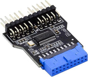 Divisore USB 3.0 a 2 uscite USB 2.0 - Adattatore HUB con 19-pini e 9-pini EIFEATURES.