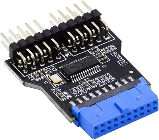 Divisore USB 3.0 a 2 uscite USB 2.0 - Adattatore HUB con 19-pini e 9-pini EIFEATURES.