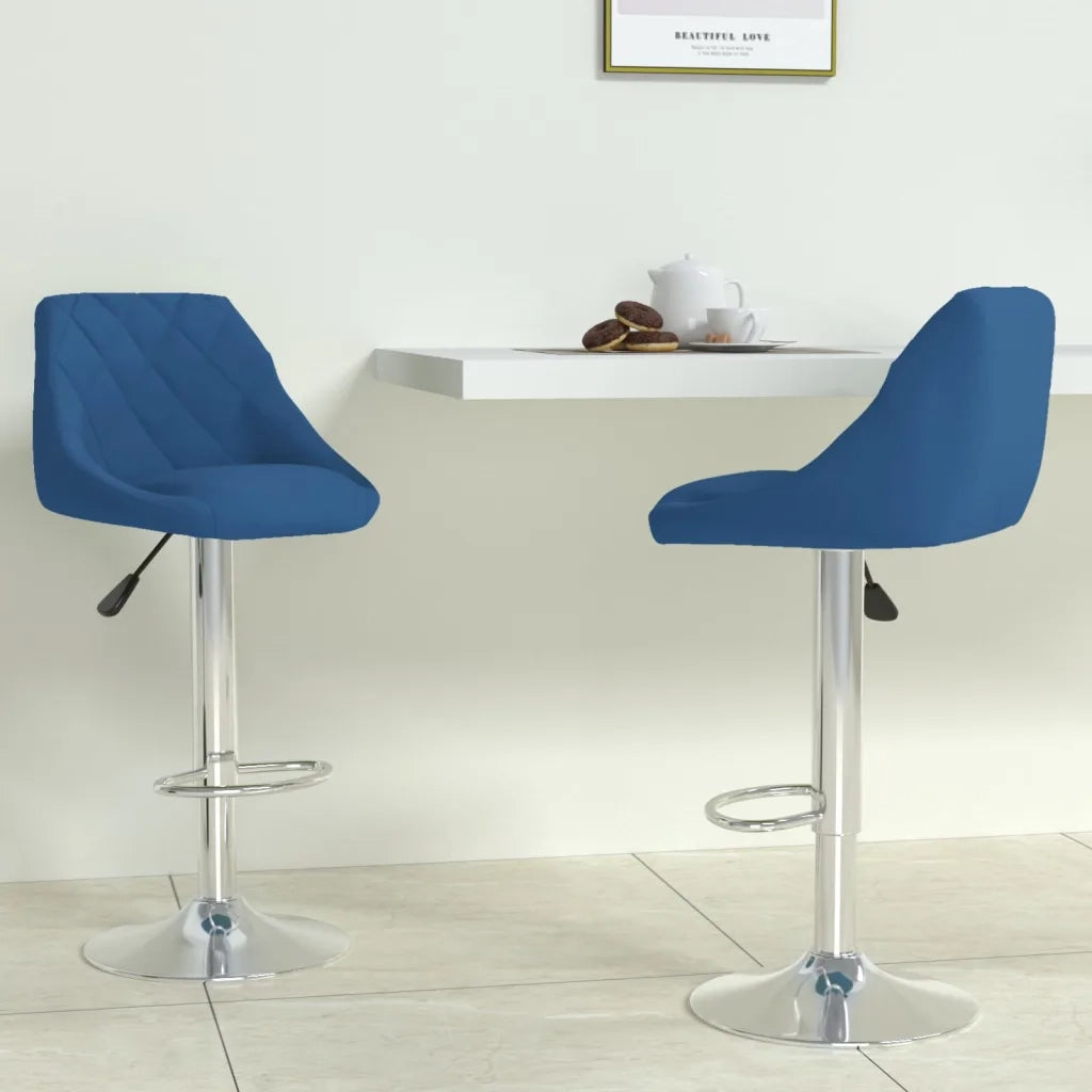 Sgabelli da Bar 2 pz Blu in Velluto cod mxl 56153