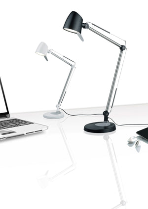 Lampada tavolo da Interno a LED in Metallo Bianco Opaco