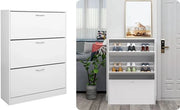Scaffale per scarpe - Moderno e Pratico - 16 paia - 110x80x24 cm - Bianco