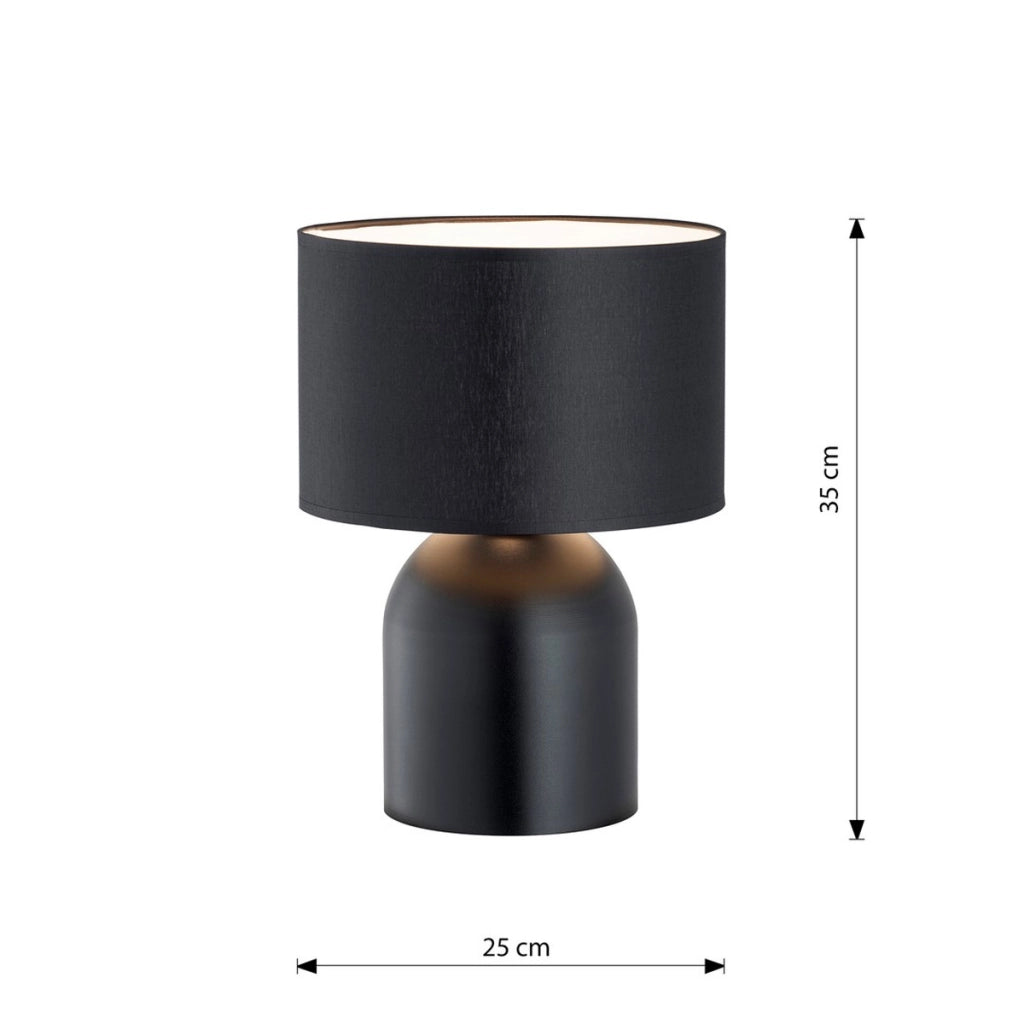 Lampada da tavolo Aspen in acciaio nero e bianco