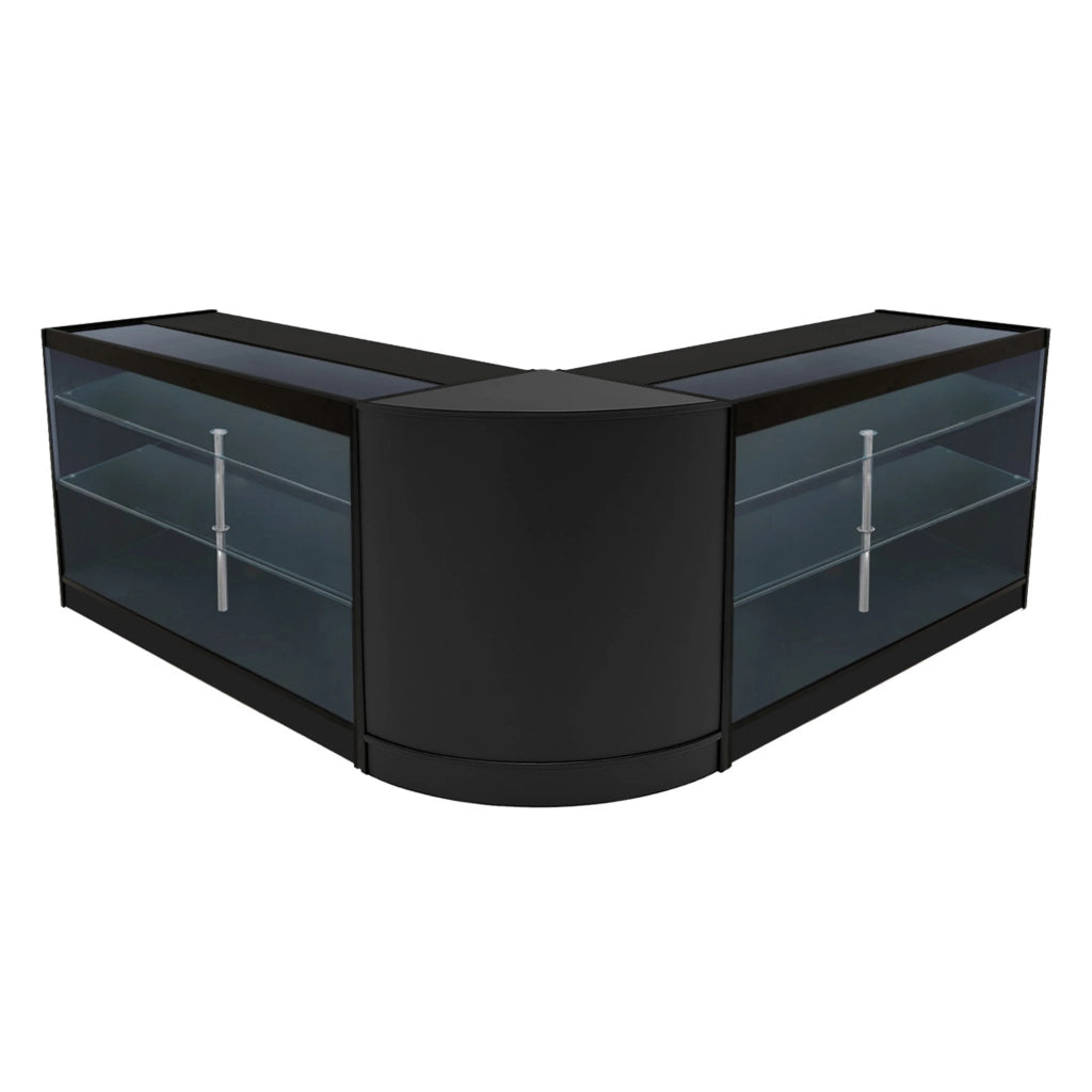 Set Banconi Nero Helios LED K1500 CM60 con Serratura e Vetrina Espositiva