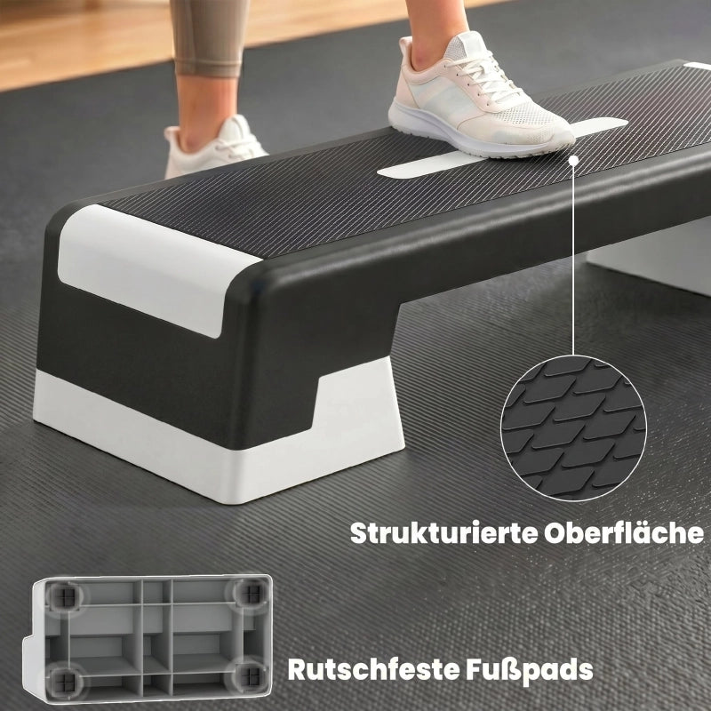 STEP AEROBICO Regolabile 15/20/25 cm in PP Nero