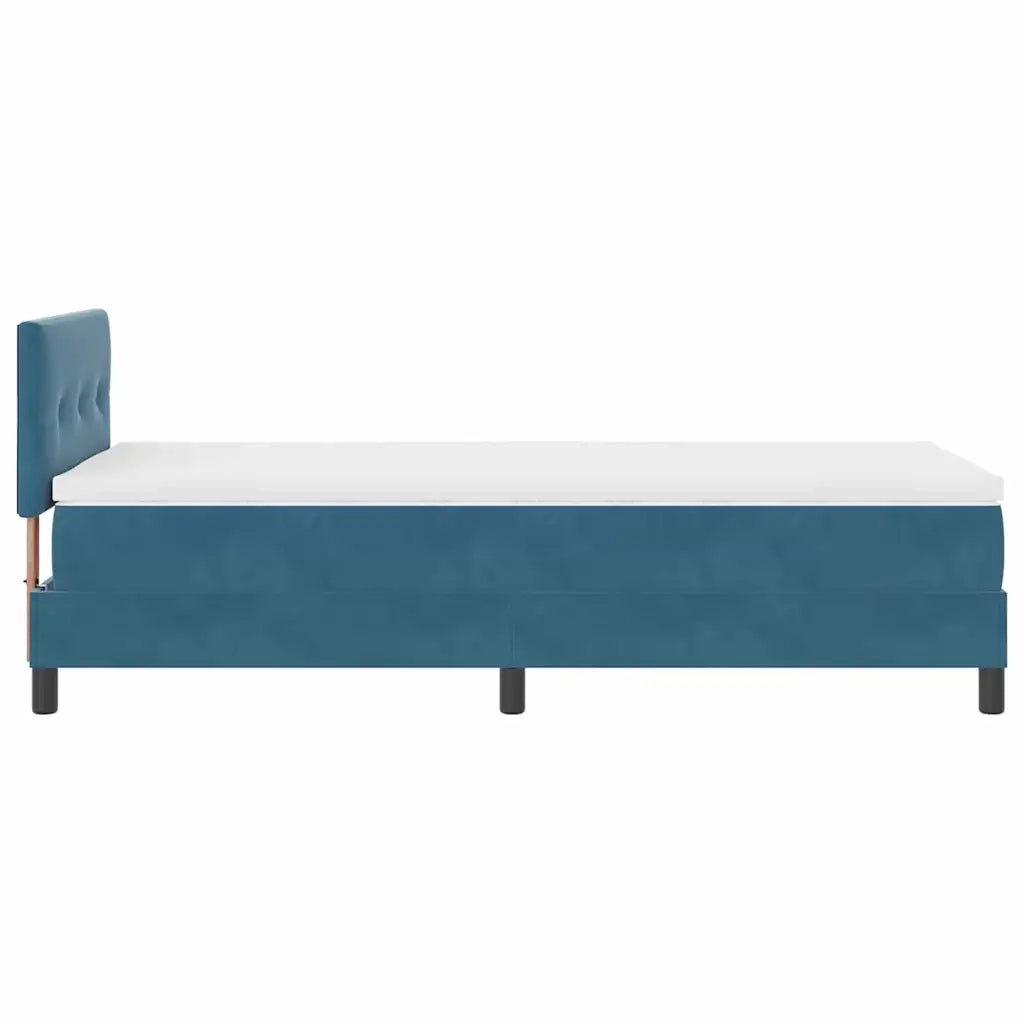 Letto a molle con materasso Blu Scuro 80 x 200 cm Velluto 3339138