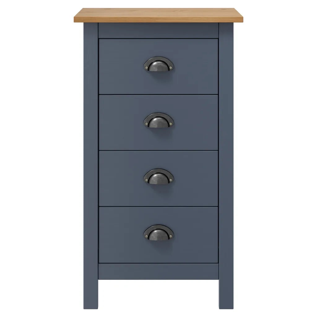 Credenza Hill Grigia 46x35x80 cm in Legno Massello di Pino cod mxl 12723