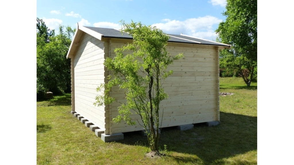 Casetta da giardino in legno - 12m2 - 4x3m - 28mm - colore: naturale - DOM337 - ALTANKA